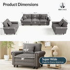 HERA'S HOUSE 3 Pieces Modular Sectional Sofa Sets, Oversized Couch Set - Image 9