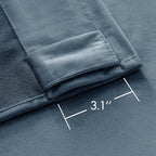 MIULEE Velvet Curtains 52x90 inches 2 Panels Stone Blue Blackout Curtains | - Image 3