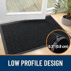 OLANLY 2-Pack Front Door Mats 33x21, Waterproof Heavy-Duty Doormats | Black - Image 4