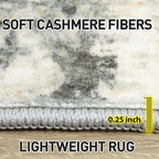 8x10 Area Rugs for Living Room: Washable Abstract Grey Brown Badroom Carpet | - Image 7