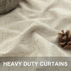 Darkening Curtains for Bedroom 72 Inch Length 2 Panels Coastal Linen Textured - Image 2