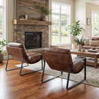 LukeAlon Modern PU Leather Accent Armchair, Upholstered Soft Living Room Chair - Image 5