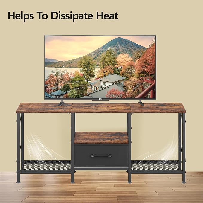 JARHETUN TV Stand with Fabric Drawer, Entertainment Center - Image 6