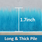 3ft Small Round Blue Rug, Thick Furry Fluffy Carpet - Image 2