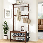 AMBIRD Hall Tree with bench and shoe storage, Entryway Bench with shoe storage - Image 3