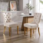 KCC Velvet Dining Chairs Set of 6, Upholstered High-end Tufted Dining Chair - Image 2