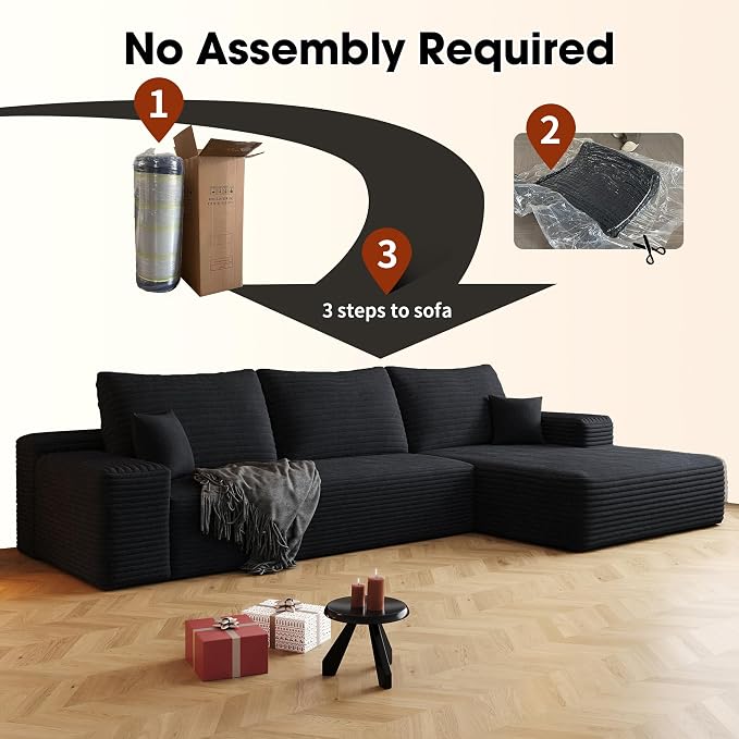 108" Sectional Couches for Living Room Cloud Couch Sofa - Image 7
