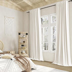 Ivory 100% Blackout Curtains 84 Inch Length 2 Panels Set - Image 6