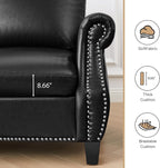 LEVNARY Compact PU Leather Sofa Set 3 Piece, Small Space Couch Set - Image 4
