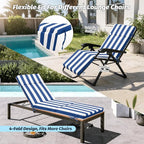 2 Pcs Outdoor Chaise Lounge Cushion 72" x 21" x 3", Folding Patio Lounge Chair - Image 6