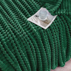 Christmas Green Throw Blanket for Couch Sofa 60"x80" Striped Design | Fleece - Image 5