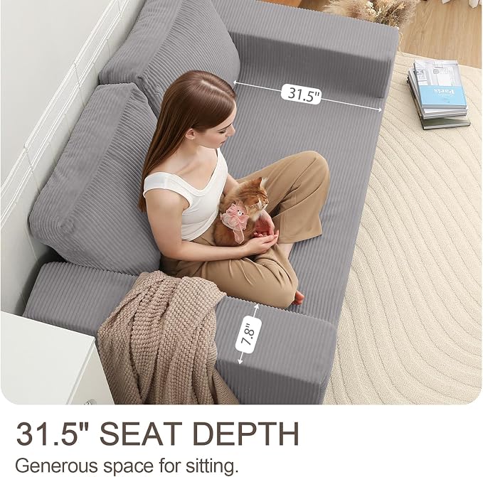 COMAX Convertible Sofa Bed Queen, Folding Fold Out Couch Bed, Floor Futon Couch - Image 7