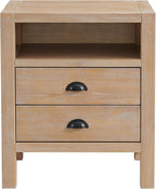 Arden Rustic Wood Nightstand - Image 9