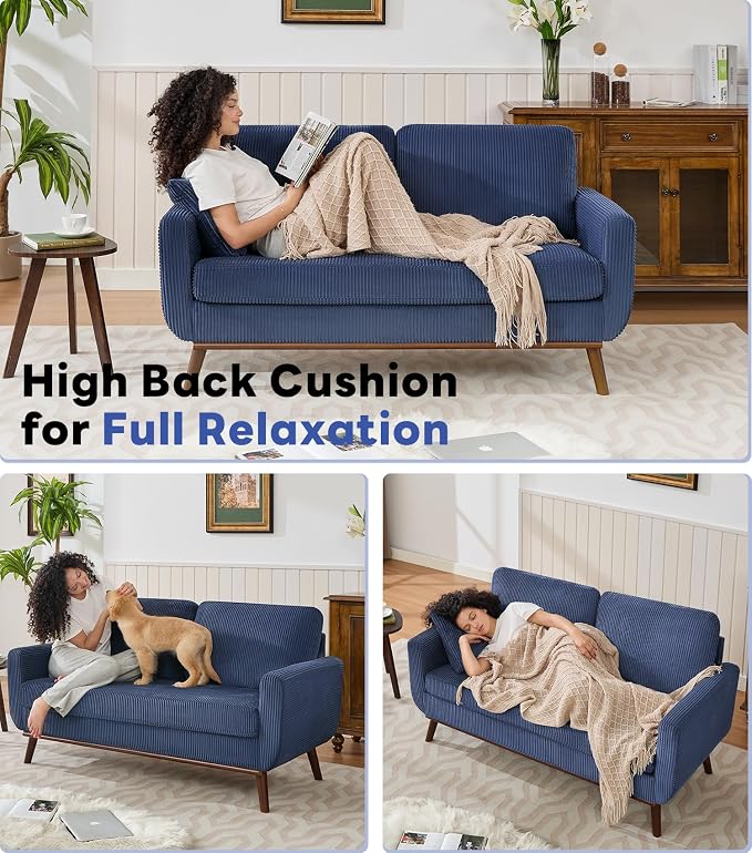 Kingfun 65" Corduroy Love Seat - Image 5
