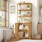 HIFIT Tall Bathroom Storage Cabinet, Corner Tall Cabinets Freestanding - Image 7