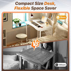 Huuger Folding Desk for Small Spaces, 31.5 Inch Foldable Computer Table - Image 3