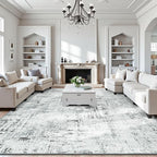 Rugflix 9x12 Area Rugs for Living Room, Washable Blue Grey Large Rug | Machine by RugflixAreaRugs
