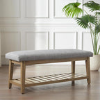 Zihanhome Entryway Bench, Chenille Upholstered Shoe Benches - Image 3