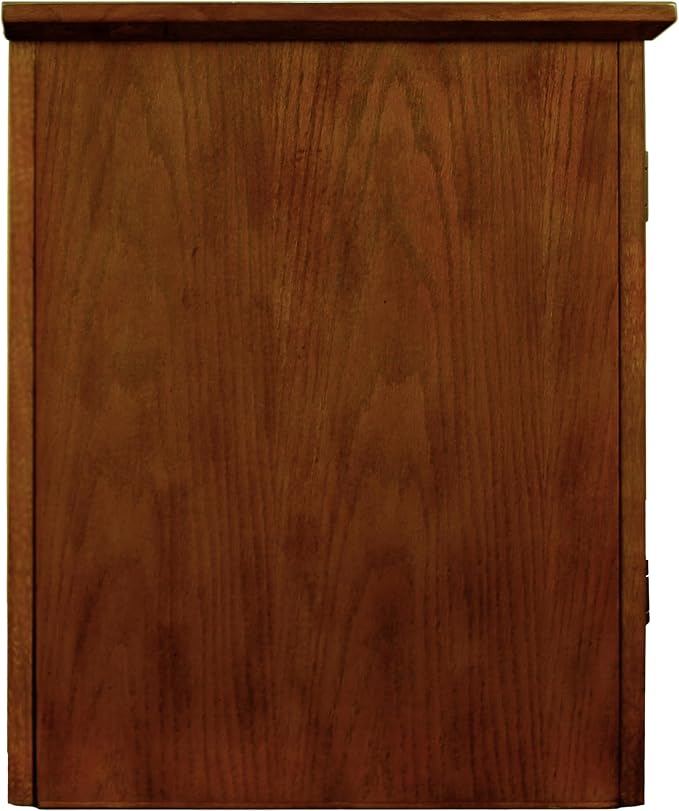 Leick Home 82350 Solid Wood Mission Oak Three Door TV Stand - Image 3