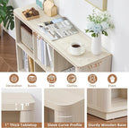Joaxswe 6 Cube Bookcase, Wood Low Floor Standing Bookshelf - Image 4