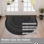 BEQHAUSE Dirt Trapper Door Mat 17" x 30" Half Circle Non Slip Rugs, Absorbent - Image 2