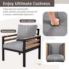 VilroCaz 4-Piece Outdoor Patio Furniture Sectional Sofa Set - Image 5