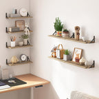 Fixwal Shelves for Room Wall, Width 4.75in Rustic Wood Wall Storage, Floating - Image 6