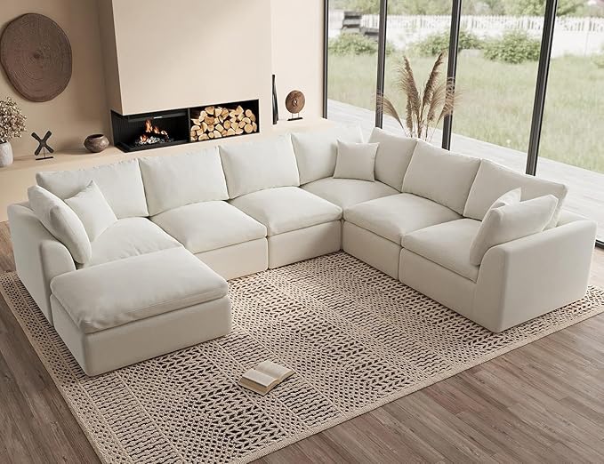 ohllob Oversized Cloud Couches for Living Room, Convertible Sectional Couch by Ohllob