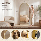 Antok 68" x26” Arched Full Length Floor Mirror, Free Standing/Wall Mount/Leaning - Image 3