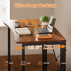 Huuger Folding Desk for Small Spaces, 39.3 Inch Foldable Computer Table - Image 4
