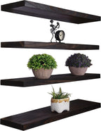 YYWUOJJ Wood Floating Shelves for Wall Decor, Rustic Wall Shelves for Bedroom by YYWUOJJ