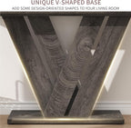 karlott 51 Inch Console Table, Modern V-Shaped Entryway Table, Wood Sofa Table - Image 7
