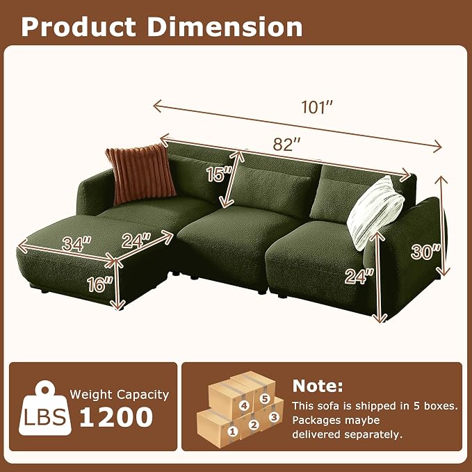 L Shaped Modular Sectional Couch - Image 2