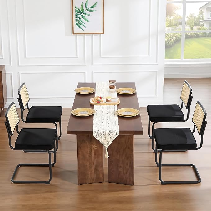 Zesthouse Rattan Dining Chairs Set of 6, Mid Century Modern Dining Room Chairs - Image 8