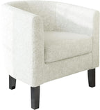 BELLEZE Accent Barrel Chair, Linen Round Chair Club Tub Sofa Corner Chair - Image 6