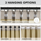 MIULEE 100% Blackout Linen Curtains 42 x 96 Inch Pebble Taupe 2 Panels | - Image 5