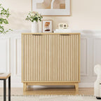 Fluted Cabinet with Storage, 2 Doors Sideboard Buffet, Mid Century Modern by FiveWillowise