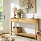 Karl home Console Table, Rattan Entryway Table by Karlhome