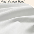 White 100% Blackout Linen Curtains 102 Inch Length 2 Panels Set - Image 4