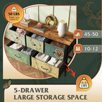 WLIVE Dresser for Bedroom with 5 Drawers, Wide Chest of Drawers, Fabric Dresser - Image 5