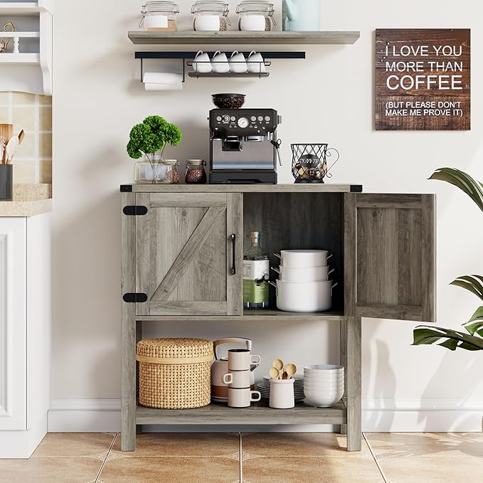 Mufico Console Table with 2-Door Cabinet Coffee Bar Cabinet Sofa Table - Image 6