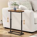 TUTOTAK End Table with Charging Station, Side Table, Tall Couch Table, Sofa by ChoosetutotakFurnitureBuildYourCozyHome