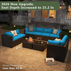 Aoxun 10 Piece Patio Furniture Set Wicker Rattan Patio Sectional Sofa Set - Image 2