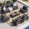 UDPATIO Aluminum Patio Furniture Set, Faux Wood Grain Modern Outdoor Furniture by UDPATIO