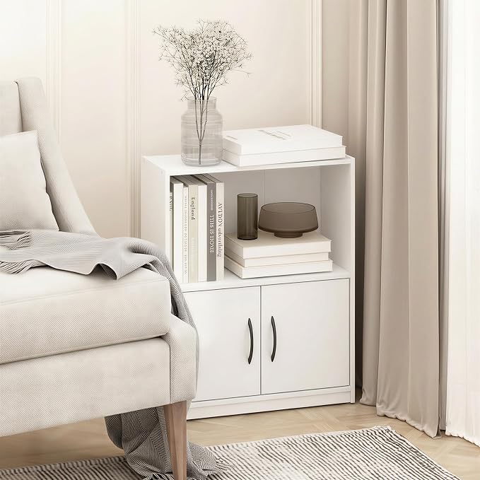 Furinno Gruen Book Shelf, 2-Tier Small Bookshelf, Bookcase - Image 4
