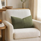 MIULEE Olive Green Decorative Lumbar Throw Pillow Covers 12x20 Inch 2 Pack | - Image 3