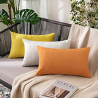MIULEE Pack of 2 Decorative Outdoor Solid Waterproof Throw Pillow Covers Faux - Image 5