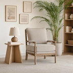 DUHOME Linen Fabric Spindle Accent Chairs Set of 2, Spool Chairs - Image 3
