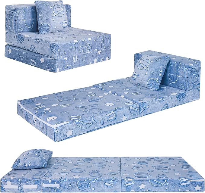 MeMoreCool Glow Space-Themed Tri-fold Sofa Bed by MeMoreCool