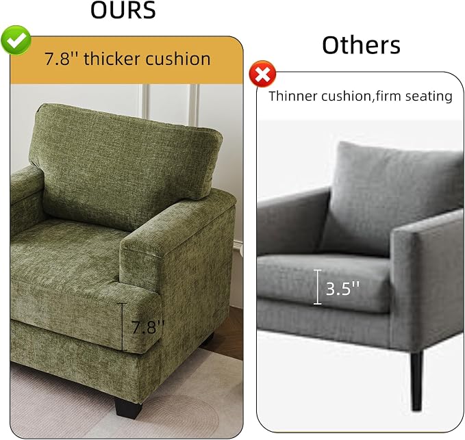 Oversized Accent Chair with Armrest Organizer, Comfy Living Room Chairs with - Image 6